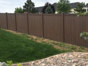 6' Tall Dark Walnut Vinyl Privacy Fence