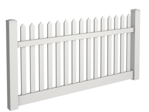 4' Tall Straight Picket Fence