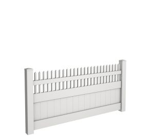 4' Tall Solid Privacy Fence with Straight Picket Top