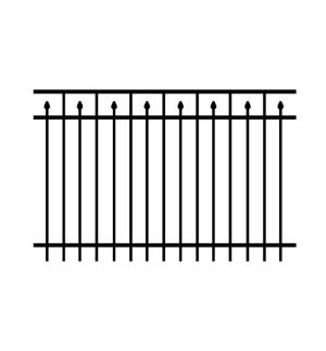 4' Tall x 6' Wide Alternating Spear Top 3- Rail 