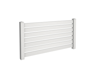 4' Tall Horizontal 7-Rail Semi-Private Fence