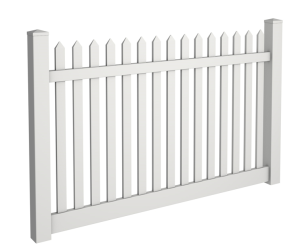 5' Tall Straight Picket Fence 