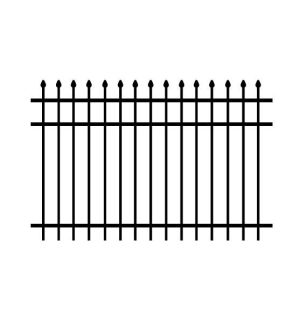 5' Tall x 6' Wide Spear Top 3- Rail Aluminum Fence